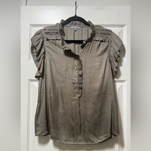 Wit & Wisdom Olive Ruffle Blouse